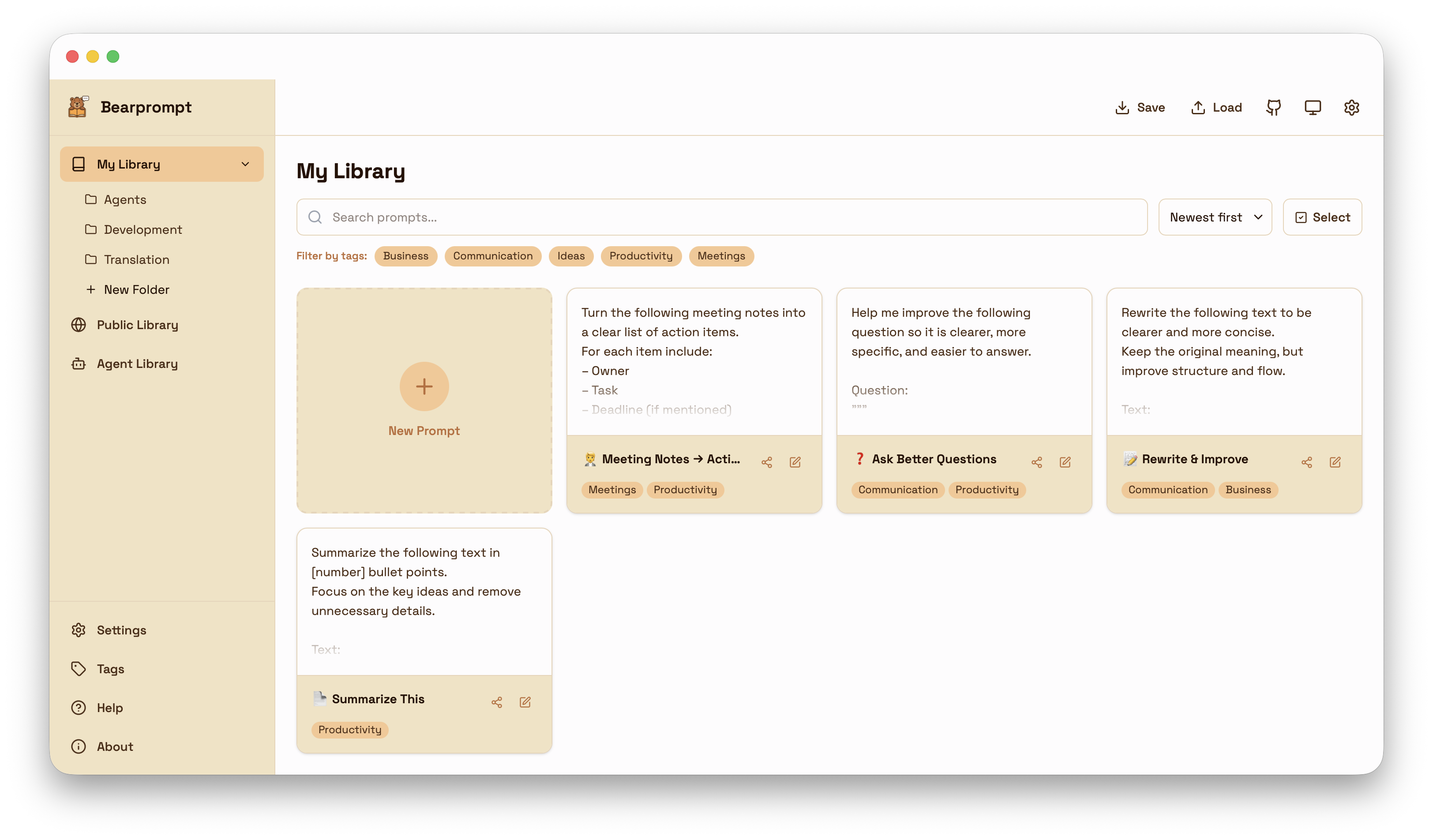 Bearprompt app screenshot